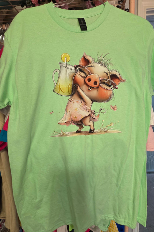 Cute Pig with Lemonade
