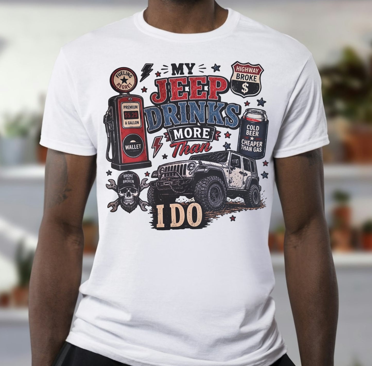 Jeep Drinks More (2 Transfers available for pressing)