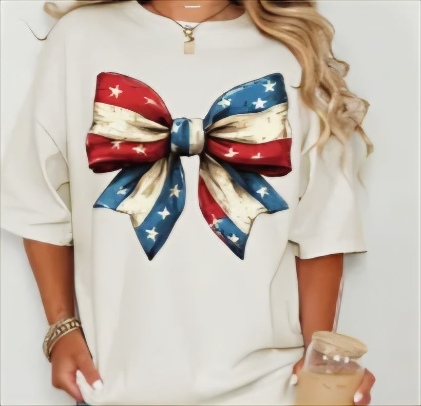 Large Patriotic Bow (3 TRANSFERS AVAILABLE FOR THIS PRODUCT) 4/21/26