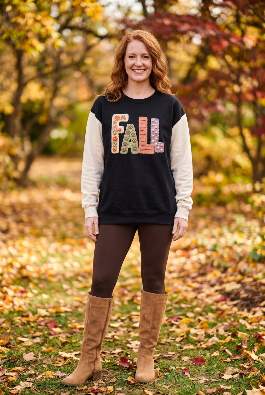 Two Tone Fall Crewneck