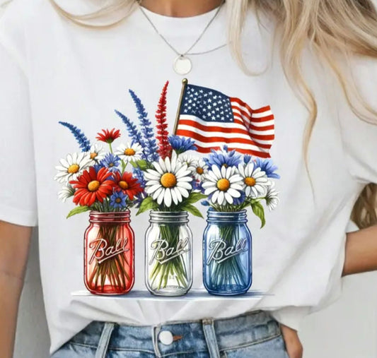 Patriotic Mason Jars (2 TRANSFERS AVAILABLE FOR THIS PRODUCT)4/15/26