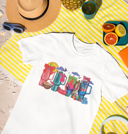 COLORFUL SUMMER TUMBLERS (2 TRANSFERS AVAILABLE FOR THIS PRODUCT