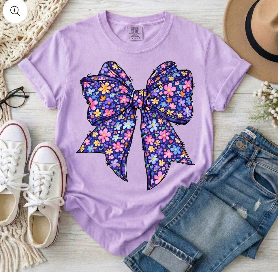 Purple Summer Bow (2 TRANSFERS AVAILABLE FOR THIS PRODUCT