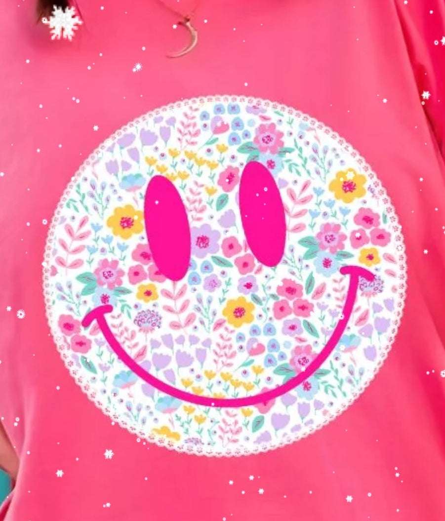 Smiley W/Flowers (2 TRANSFERS AVAILABLE FOR THIS PRODUCT) /3/25/26 RTS
