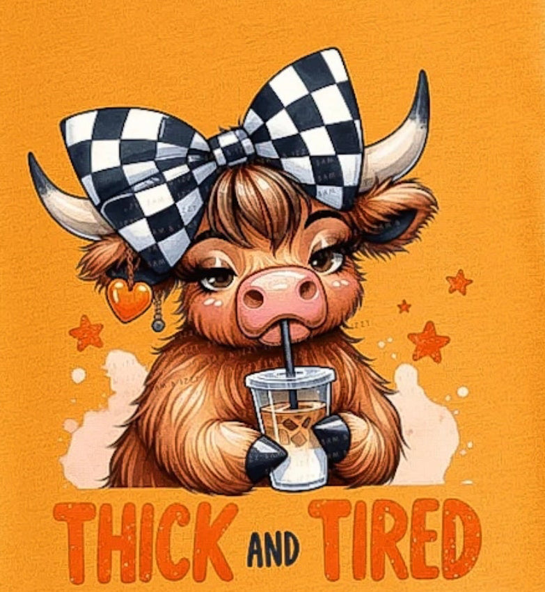 THICK AND TIRED CUTE  COW (5 TRANSFERS AVAILABLE FOR THIS PRODUCT)
