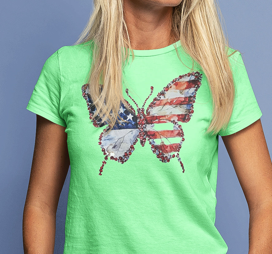 PATRIOTIC BUTTERFLY (1 TRANSFER AVAILABLE FOR A PRESS)