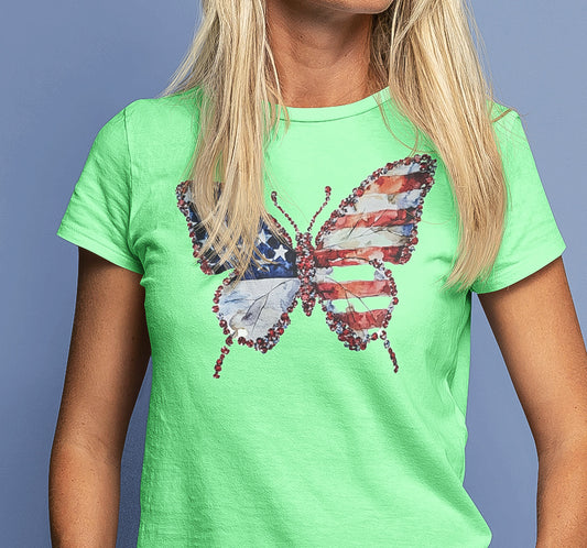 PATRIOTIC BUTTERFLY (1 TRANSFER AVAILABLE FOR A PRESS)