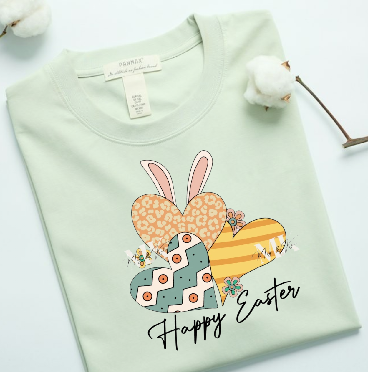 Happy Easter Hearts w/Bunny Ears (2 TRANSFERS AVAILABLE FOR THIS PRODUCT) 3/24/26 RTS