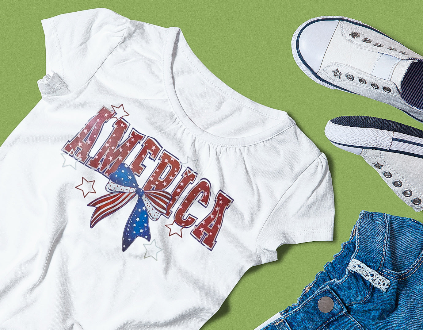 AMERICA WITH BOW (1 TRANSFER AVAILABLE FOR PRESSING)