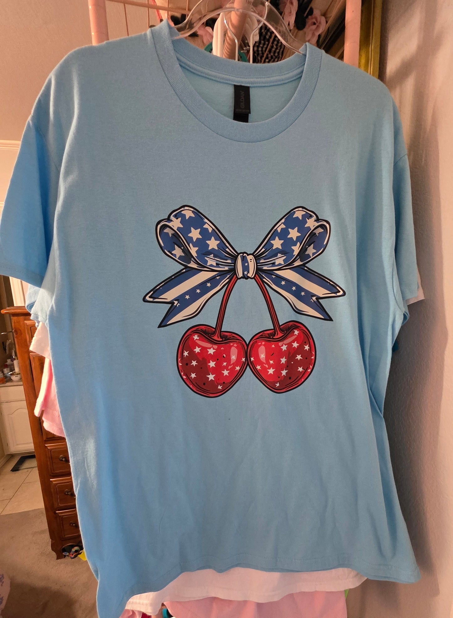 Patriotic Cherries with Bow