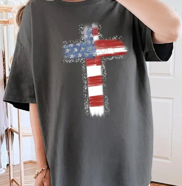 American Flag Cross (1 TRANSFERS AVAILABLE FOR THIS PRODUCT)