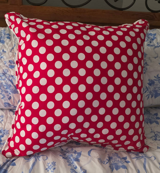 Large Red and White Throw Pillow