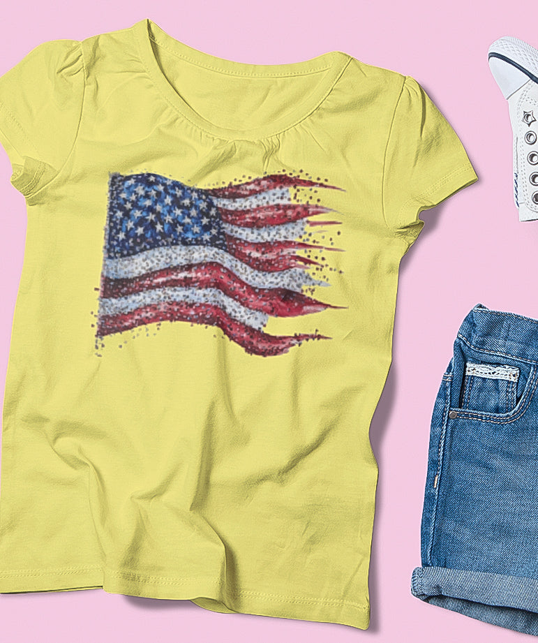 BEAUTIFUL AMERICAN FLAG (1 TRANSFER AVAILABLE FOR PRESSING)