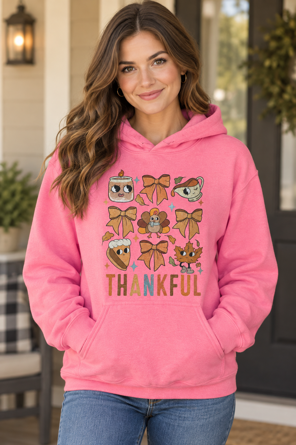 Thankful pink hoodie